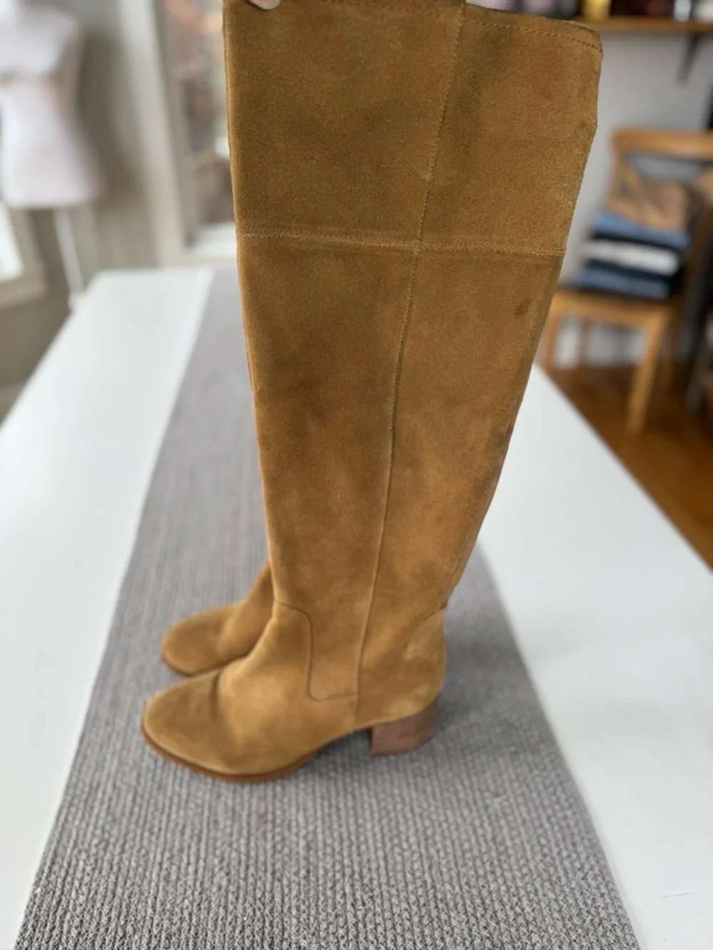 Marc Fisher Tan Suede Over the Knee Tall Boots Size 8.5 Wide Calf